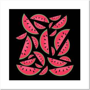 Juicy Watermelon Pattern Posters and Art